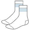 White PE Short Socks with Blue Stripes - Kiddies 12-3 (MED)